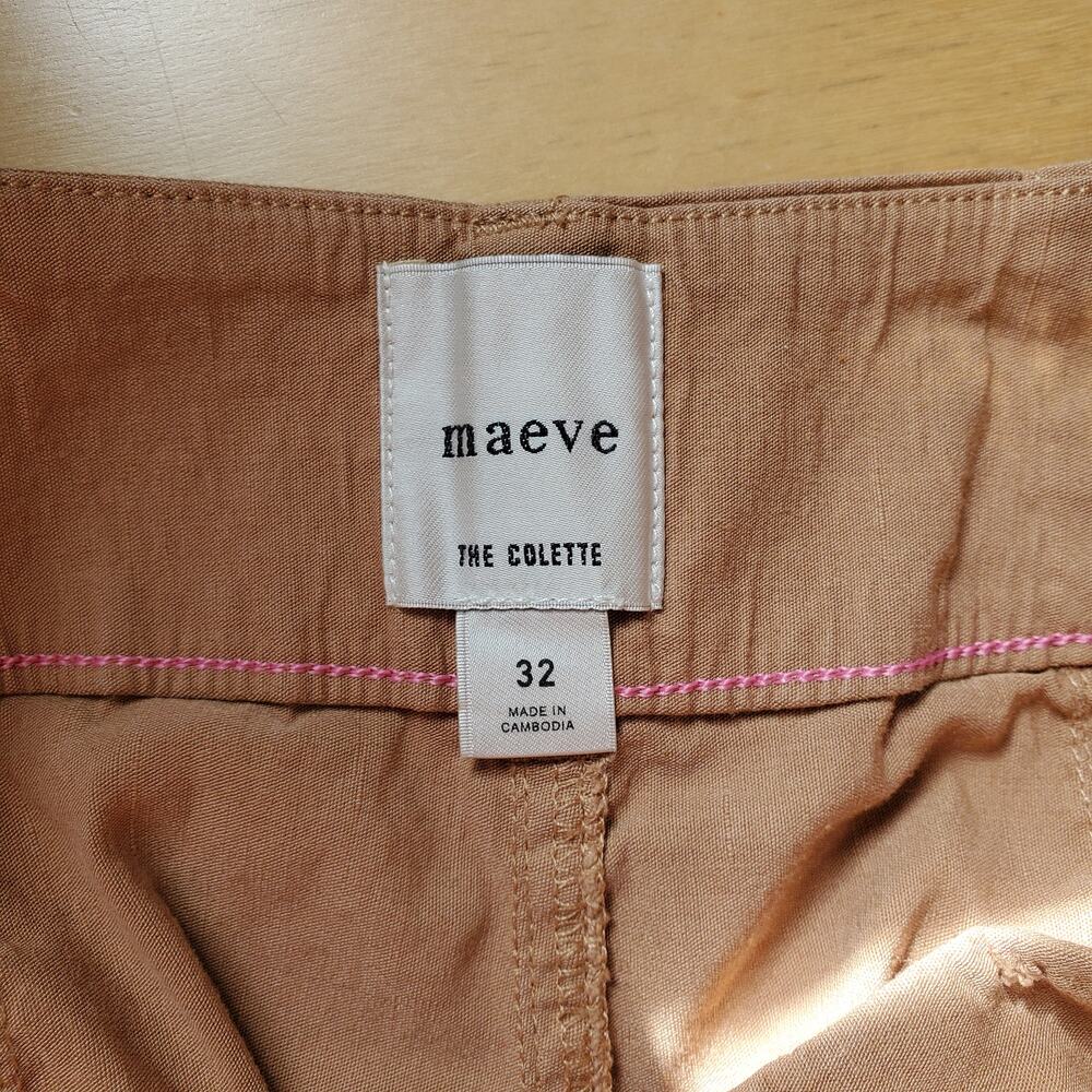 Maeve Anthropologie The Colette Magic Fabric Crop Wide Leg Pants Tan Size 32 - Picture 6 of 8